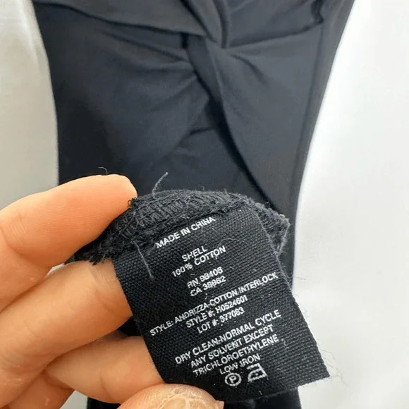 Theory Andrizza Twist Back Dress black cotton interlock midi womens size SMALL - Picture 6 of 8